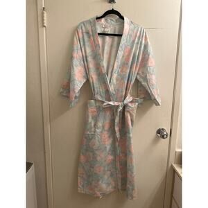 VINTAGE Komar Prairie Floral Feminine Granny Cottagecore Kimono Lounge Midi M 80